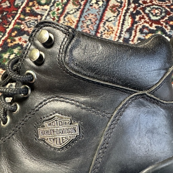 Harley-Davidson Black Leather Riding Boots | Lace-Up Motorcycle Women 10 - Picture 10 of 13
